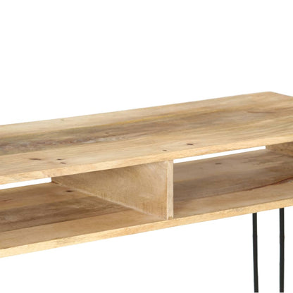 Mesa Consola De Madera Maciza De Mango 115x35x76 Cm_3