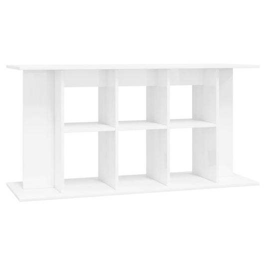 Vidaxl Soporte De Acuario Madera Ingeniería Blanco Brillo 120x40x60 Cm_0