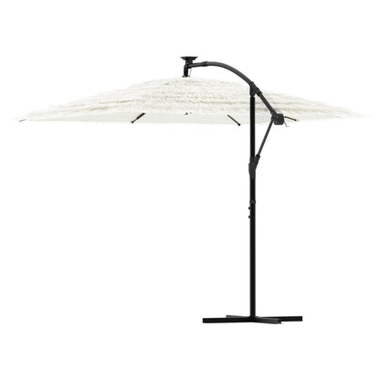Vidaxl Sombrilla De Jardín Con Poste De Acero Blanca 269x269x235 Cm_4