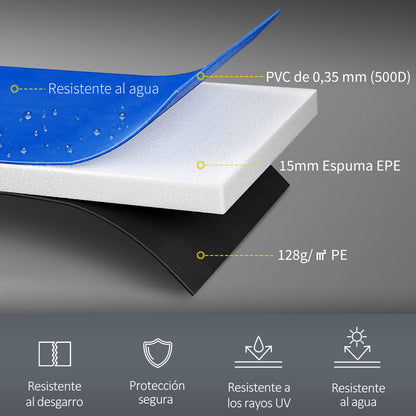 Homcom Cubierta De Protección Acolchada Borde De Seguridad Para Trampolines Cama Elástica Con Diámetro Ø305 Cm Azul_3