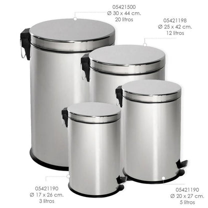 Papelera Maurer  Inoxidable   5 Litros Ø 20 X 27 Cm.