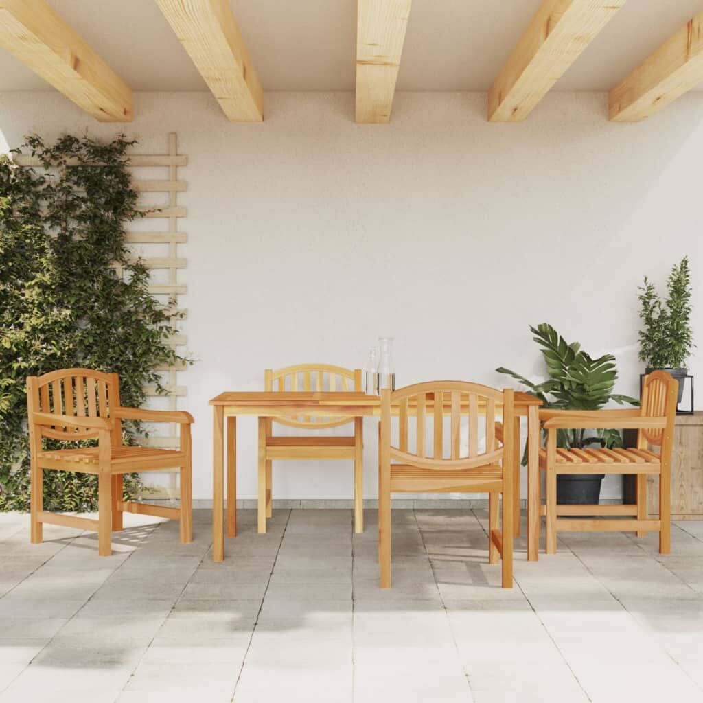 Vidaxl Juego De Comedor Para Jardín 5 Piezas Madera Maciza De Teca_1