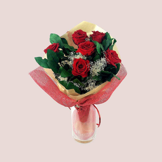 Mundo Eterno Ramo De 6 Rosas Rojas_0