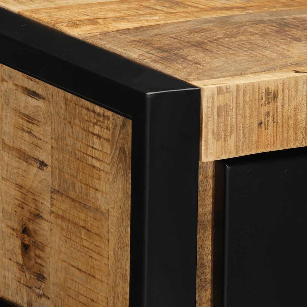 Mesitas De Noche 2 Piezas 40x35x25cm Madera Maciza Rugosa Mango_3