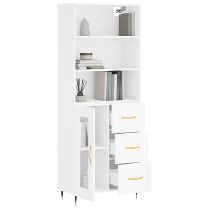 Aparador Alto Madera Contrachapada Blanco 69,5x34x180 Cm_2
