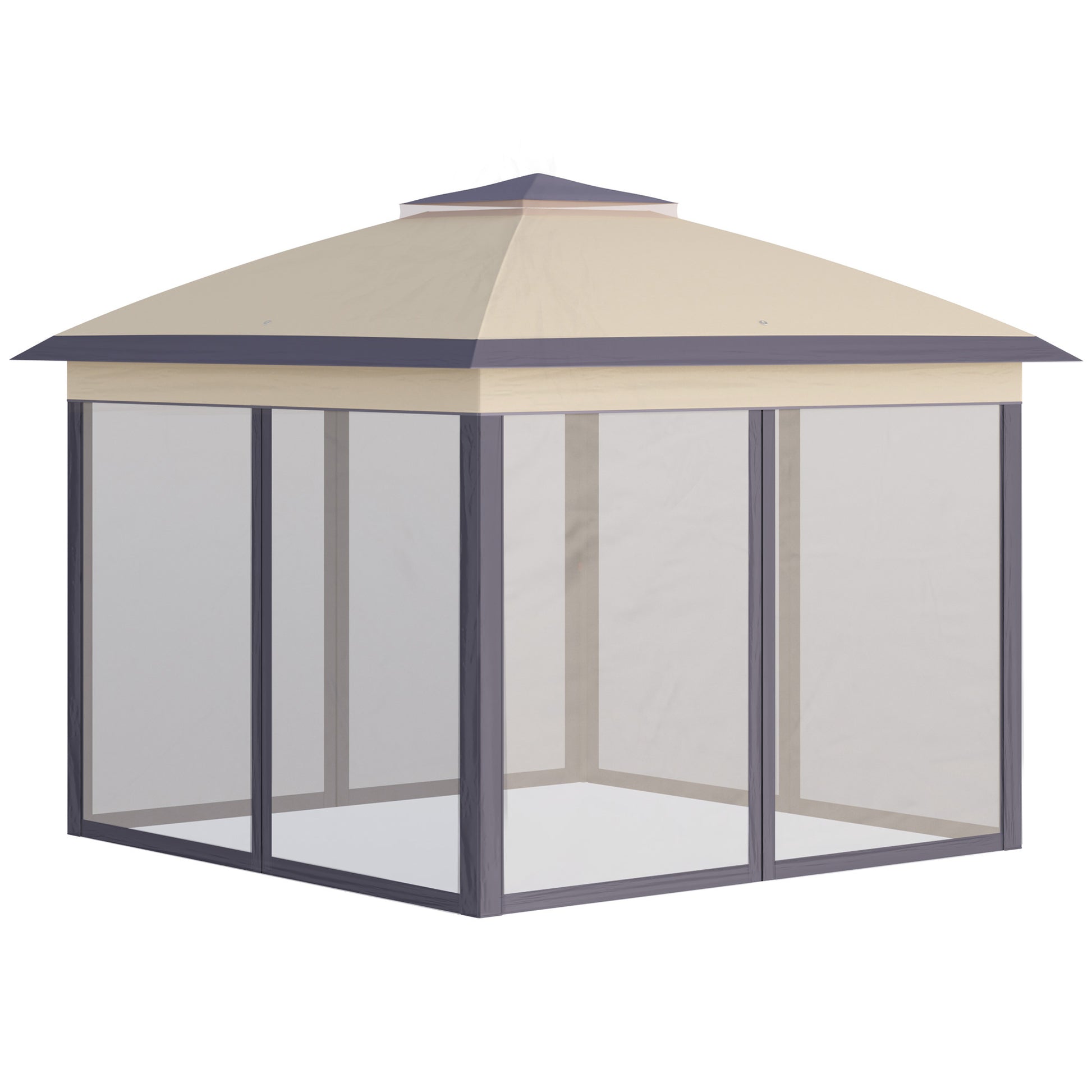 Outsunny Carpa Plegable 3,3x3,3x2,88m Altura Ajustable Doble Techo 4 Mosquiteras_3