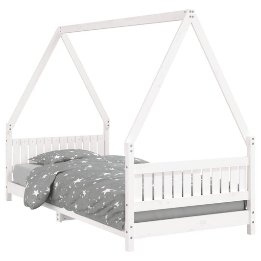 Vidaxl Estructura De Cama Para Niños Madera De Pino Blanco 90x200 Cm_0