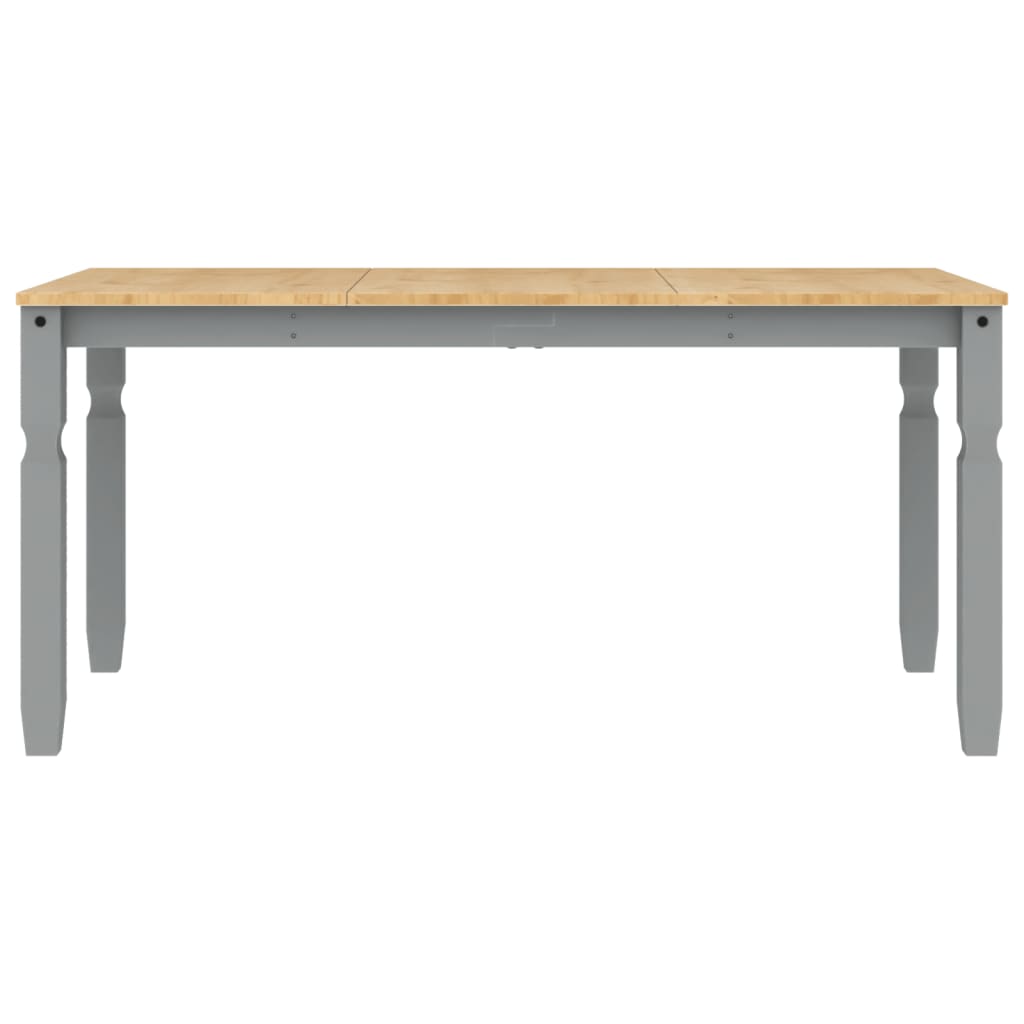 Mesa De Comedor Corona Madera Maciza De Pino Gris 160x80x75 Cm_2