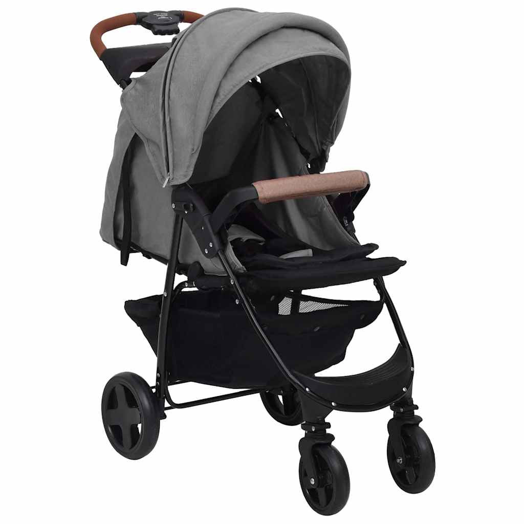Vidaxl Carrito De Bebés 2 En 1 De Acero Gris Claro_1