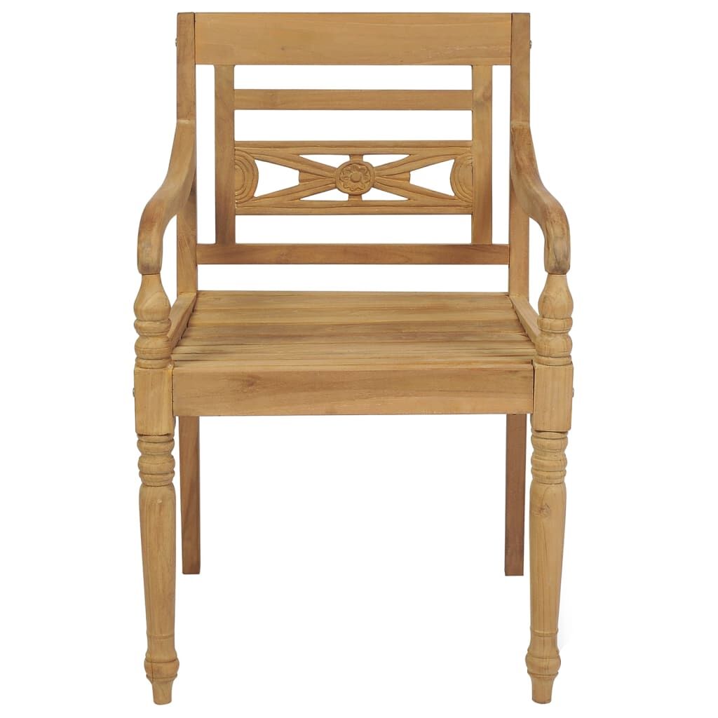 Vidaxl Sillas Batavia 6 Unidades Madera Maciza De Teca Con Cojines_4