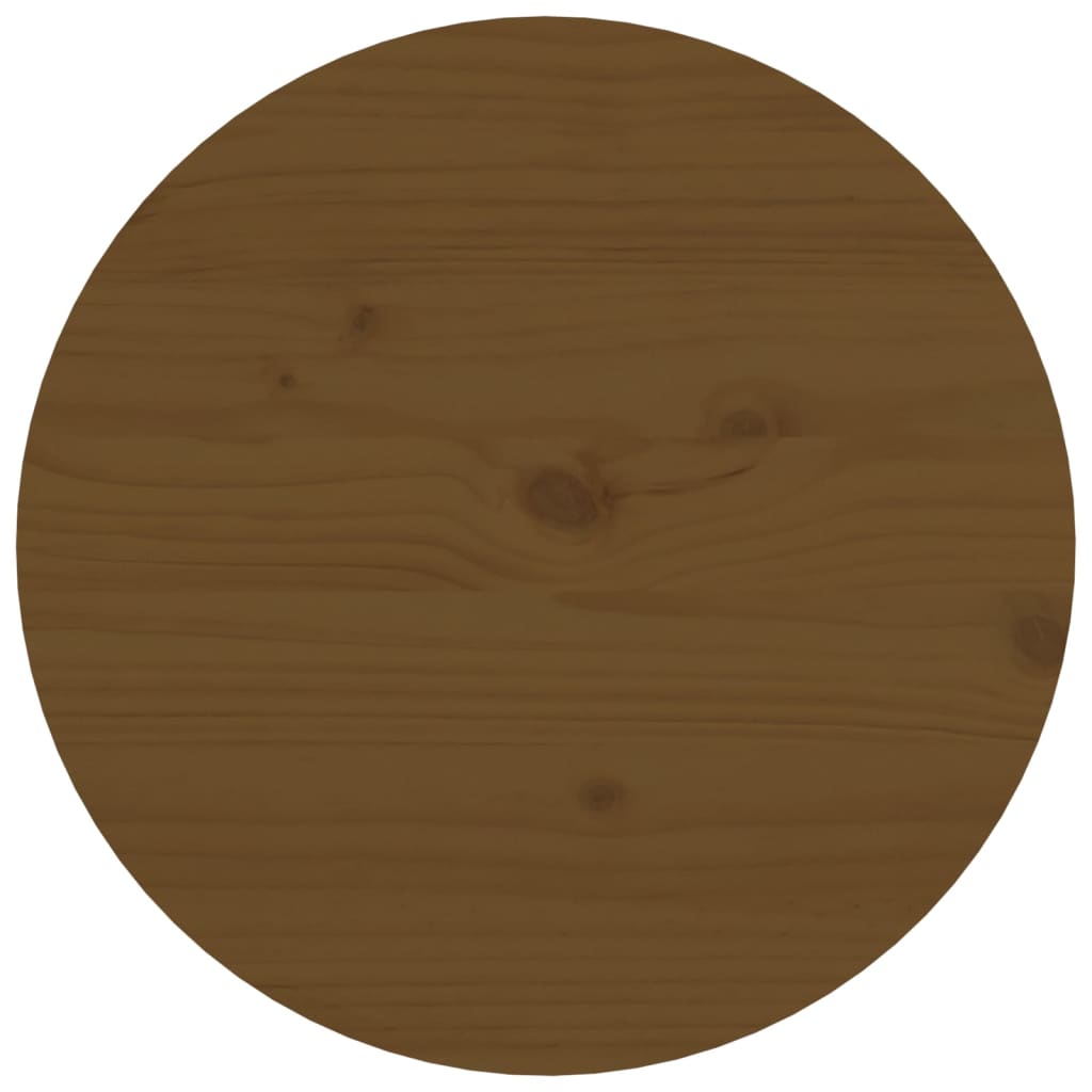 Mesa De Centro De Madera Maciza De Pino Marrón Miel Ø55x60 Cm_4