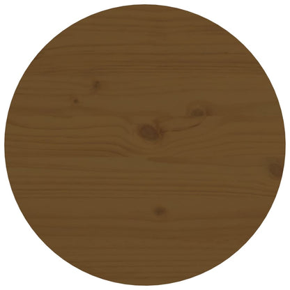 Mesa De Centro De Madera Maciza De Pino Marrón Miel Ø55x60 Cm_4