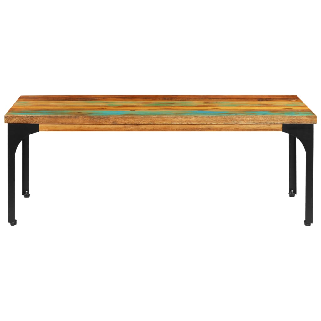 Mesa De Centro Madera Maciza Reciclada 100x60x35 Cm_1