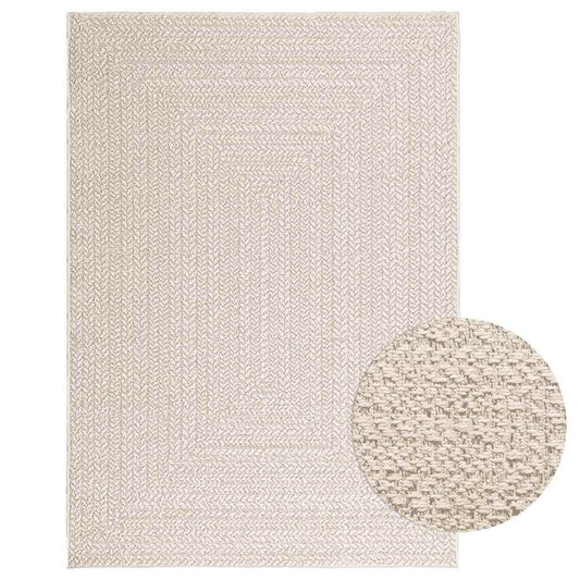 Vidaxl Alfombra Zizur Apariencia Yute Interior Exterior Crema_0
