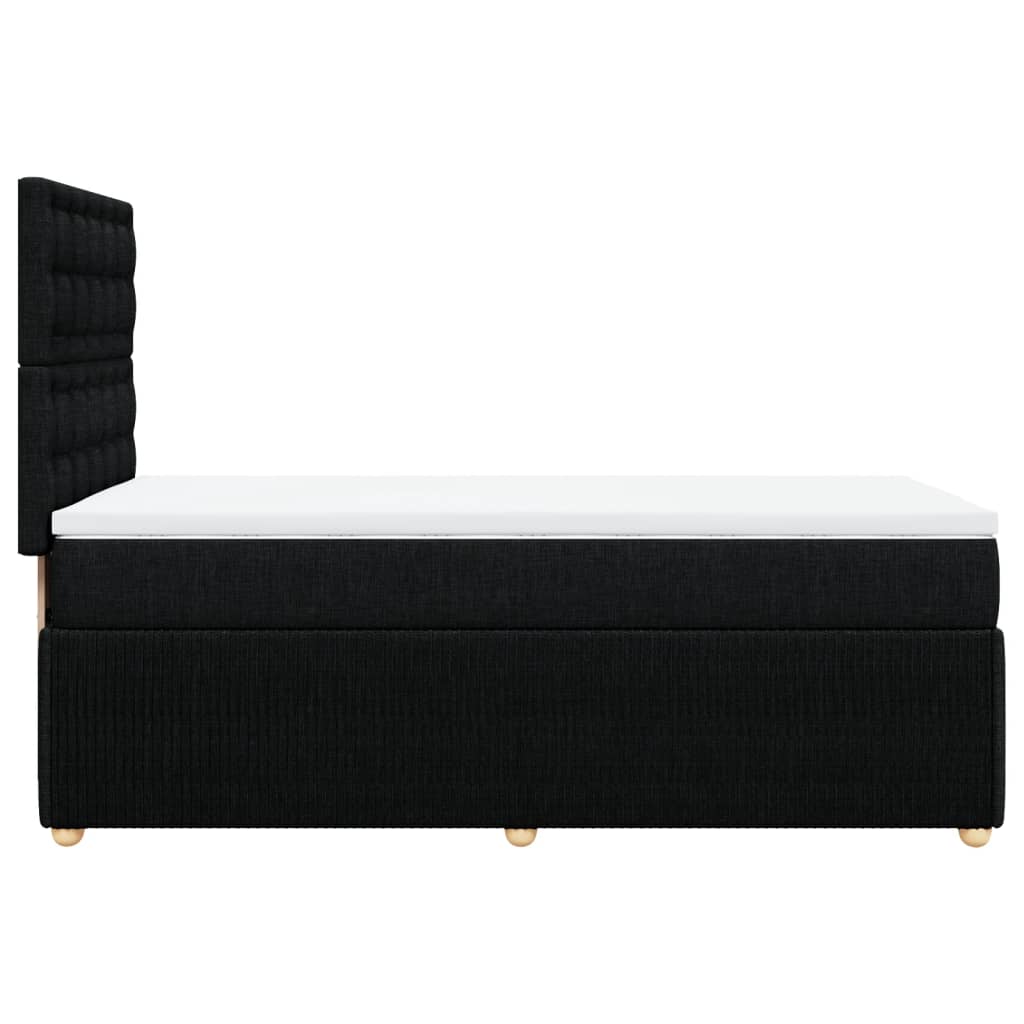 Cama Box Spring Con Colchón Tela Negro 90x190 Cm / Vetonek_1