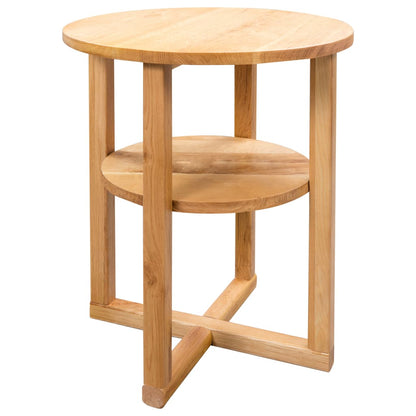 Mesa Auxiliar De Madera Maciza De Roble 40x50 Cm_0
