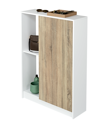 Zapatero Neo Una Puerta Y Dos Huecos Acabado Blanco/cambrian, 110 Cm(alto)80 Cm(ancho)25 Cm(fondo)_1