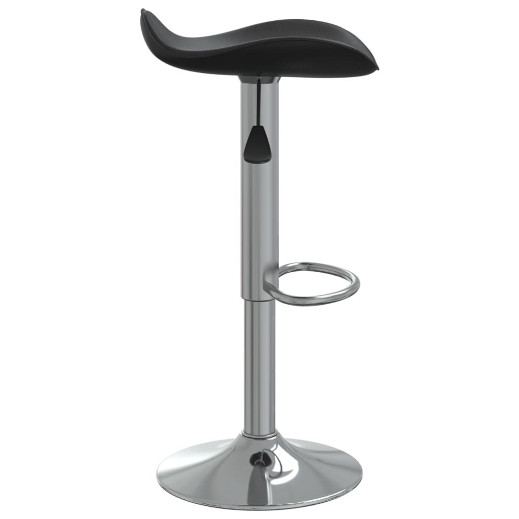 Taburete De Cocina 2 Uds Acero Cromado Cuero Artificial Negro_3