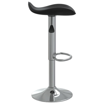 Taburete De Cocina 2 Uds Acero Cromado Cuero Artificial Negro_3