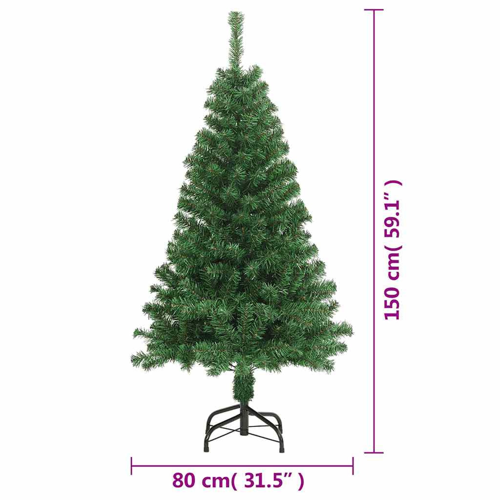Vidaxl Árbol De Navidad Artificial Con Ramas Gruesas Pvc Verde 150 Cm_2