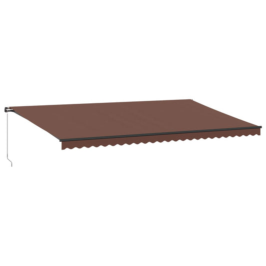 Toldo Retráctil Manual Con Luces Led Marrón 600x350 Cm_0
