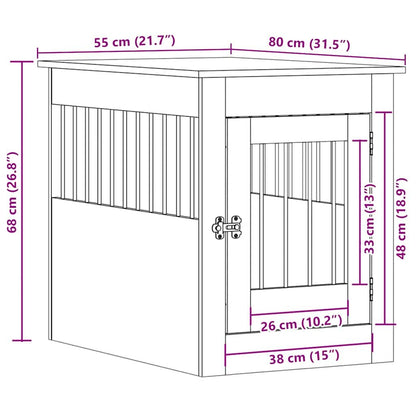 Vidaxl Jaula Para Perros Madera De Ingeniería Blanco 55x80x68 Cm_2