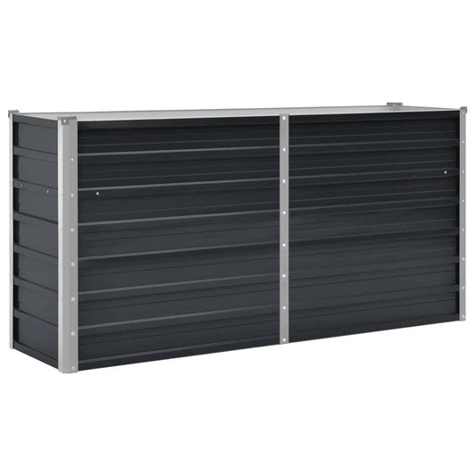 Arriate De Acero Galvanizado Gris Antracita 160x40x77 Cm_0