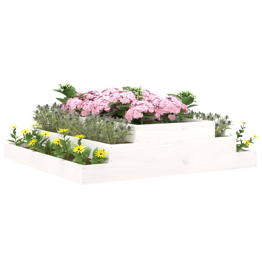 Jardinera Madera Maciza De Pino Blanco 110x110x27 Cm_2