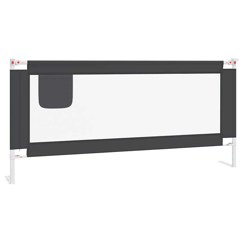 Vidaxl Barandilla De Seguridad Cama De Niño Gris Oscuro Tela 200x25 Cm_0