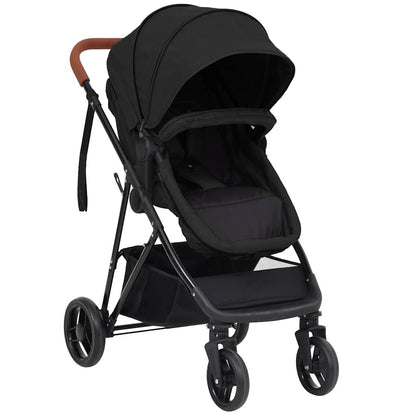 Vidaxl Cochecito De Bebé 3 En 1 De Acero Gris Antracita Y Negro_3