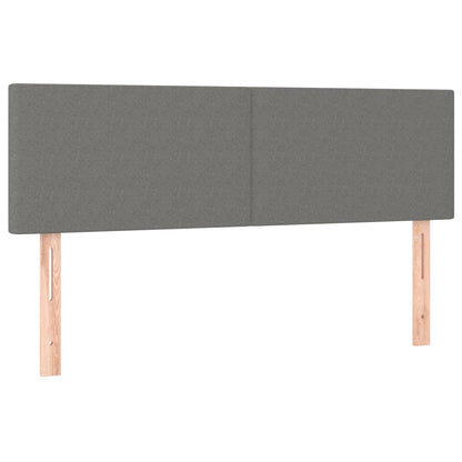 Cama Box Spring Con Colchón Y Led Tela Gris Oscuro 140x190 Cm / Vetonek_5