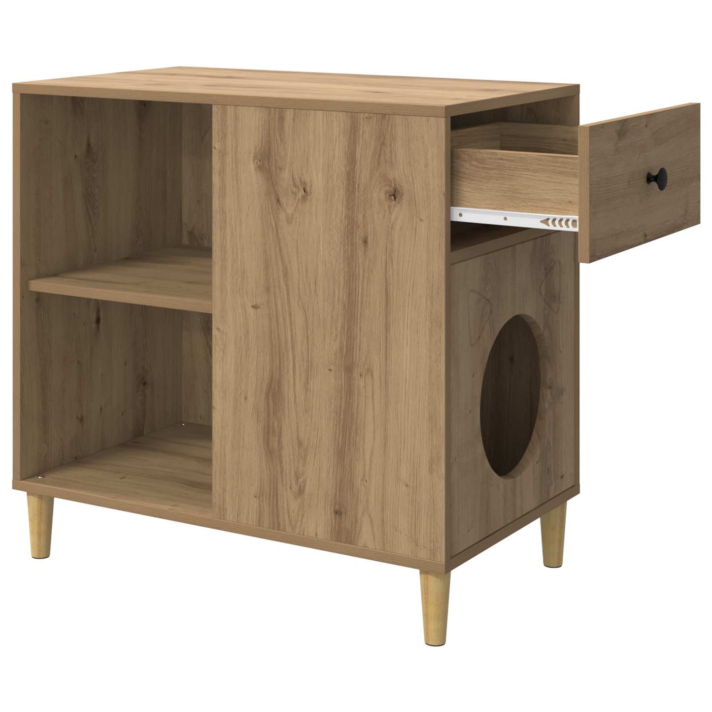 Casa Para Gatos Roble Artesanal 72 X 42.5 X 70 Cm_4