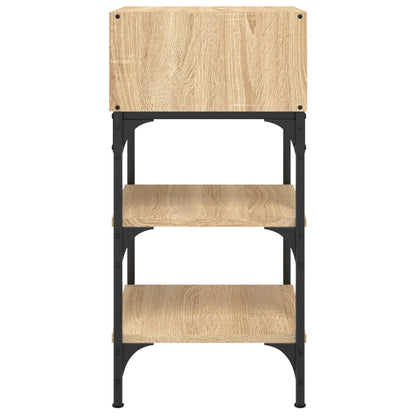 Mesita De Noche Madera De Ingeniería Roble Sonoma 35x34,5x70 Cm_3