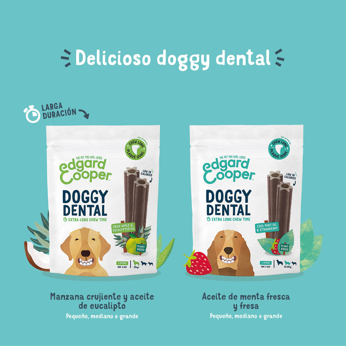 Dental de fresa y menta para perro adulto Edgard & Cooper 175 g