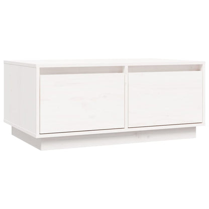 Mesa De Centro De Madera Maciza De Pino Blanco 80x50x35 Cm_0