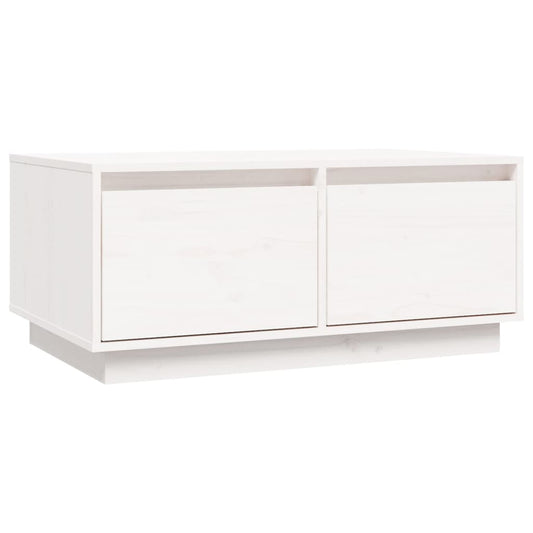 Mesa De Centro De Madera Maciza De Pino Blanco 80x50x35 Cm_0