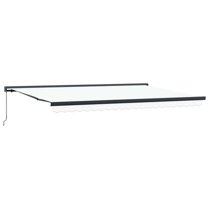 Toldo Retráctil Blanco 500 X 300 Cm Lona Y Aluminio_0