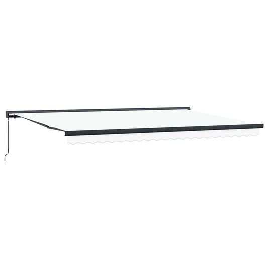 Toldo Retráctil Blanco 500 X 300 Cm Lona Y Aluminio_0