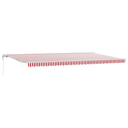 Toldo Retráctil Rojo Y Blanco 600 X 350 Cm Tela Y Aluminio_0