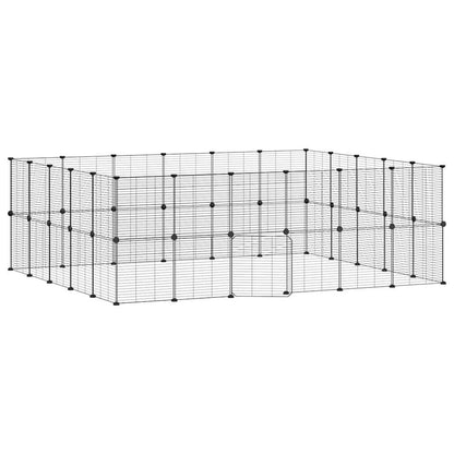 Vidaxl Jaula Para Mascotas De 44 Paneles Puerta Acero Negro 35x35 Cm_0