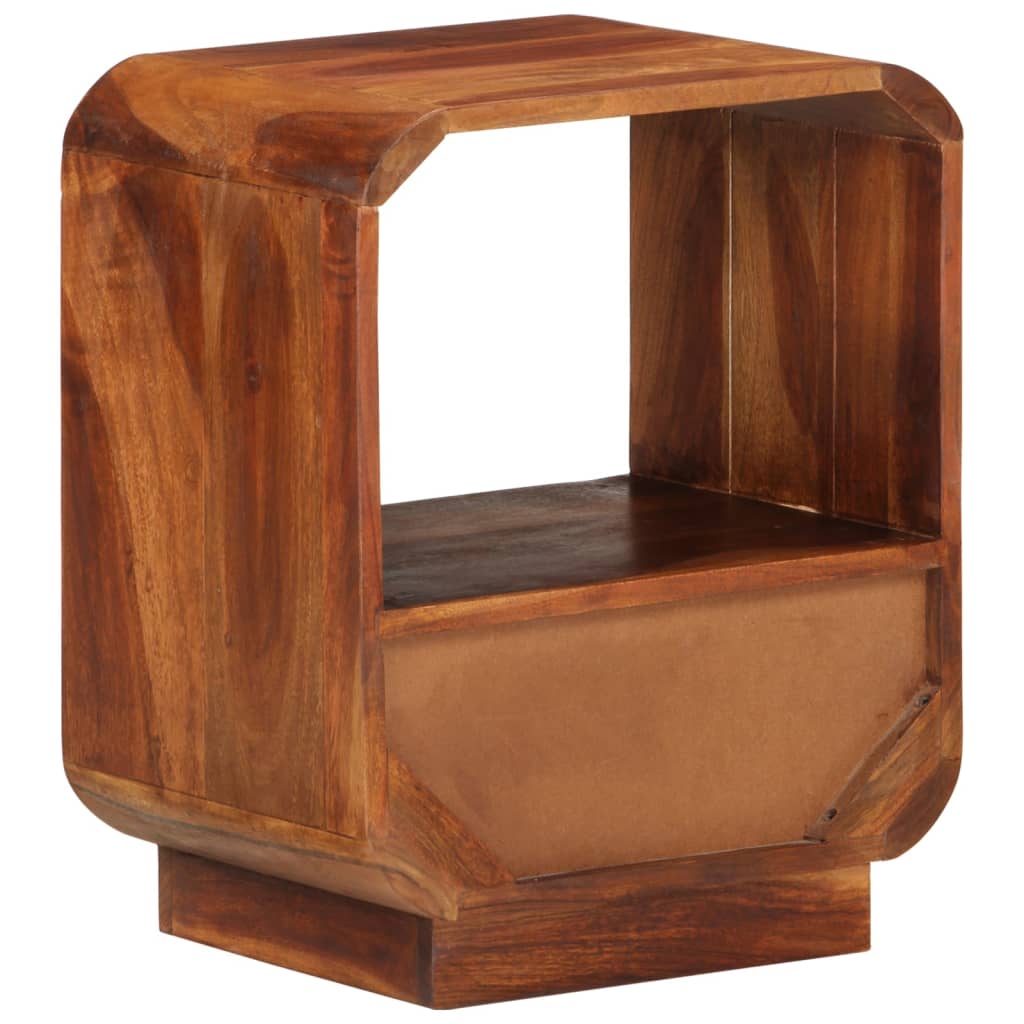 Mesitas De Noche Cajón 2 Uds Madera Maciza Sheesham 40x30x50 Cm_3