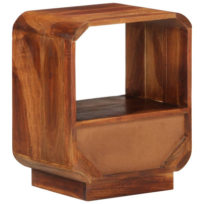 Mesitas De Noche Cajón 2 Uds Madera Maciza Sheesham 40x30x50 Cm_3