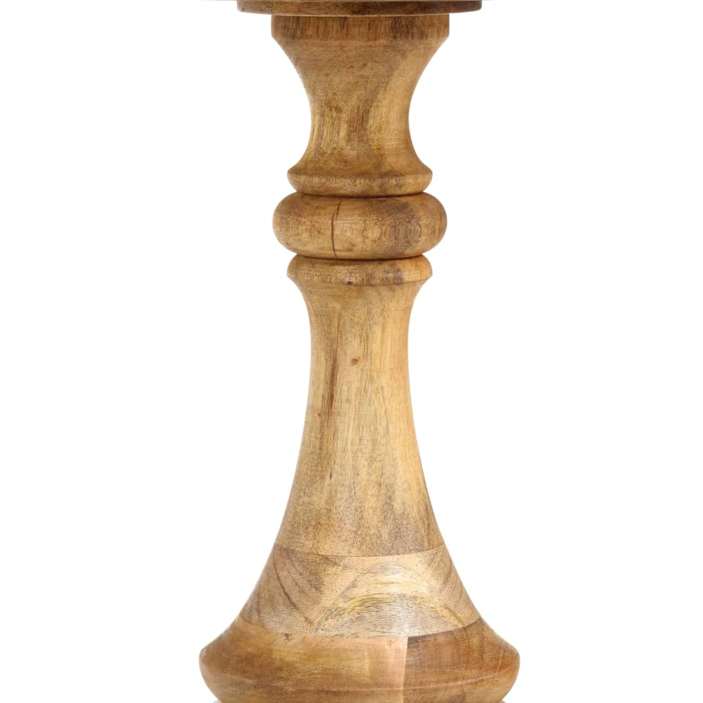 Mesa Auxiliar Redonda Madera Maciza De Mango 43x43x66 Cm_3