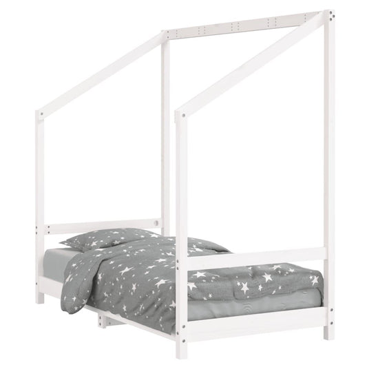 Vidaxl Estructura De Cama Para Niños Madera De Pino Blanco 80x160 Cm_0