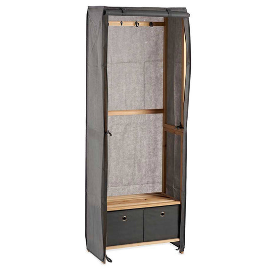 Perchero Tela Con 2 Cajones Grises Kipit – Organiza Con Estilo Y Práctica_0