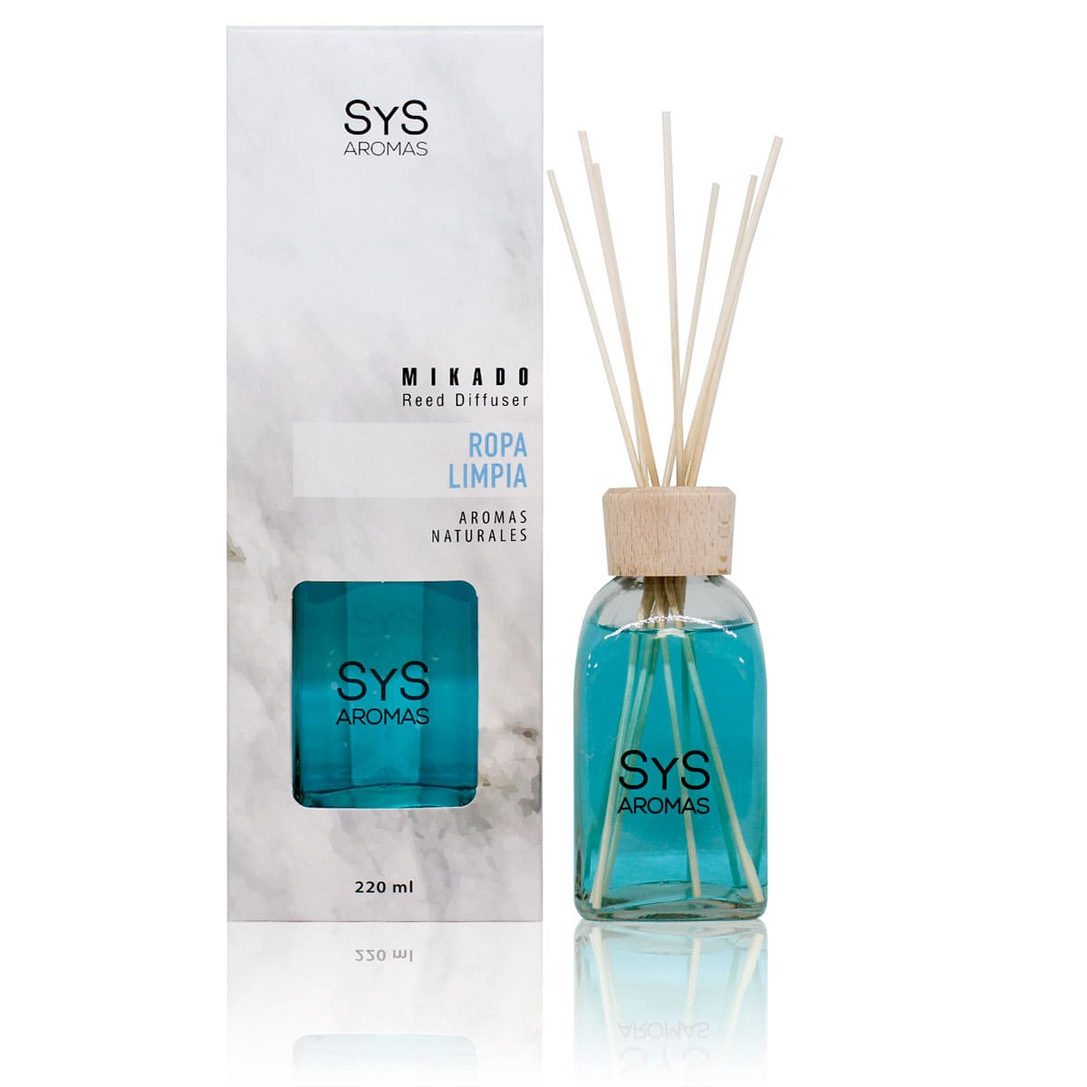 Ambientador Mikado Ropa Limpia Mármol SYS Aromas 220 ml | Aroma Fresco y Limpio | Relajante_0