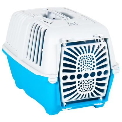 Vidaxl Transportín De Mascota Blanco Azul Polipropileno 55x36x36 Cm_0