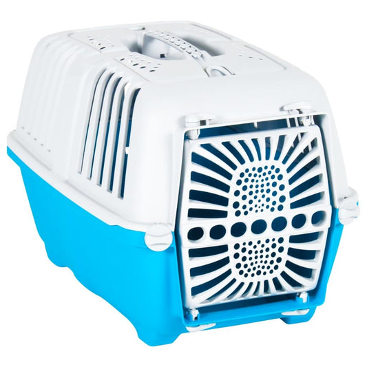 Vidaxl Transportín De Mascota Blanco Azul Polipropileno 55x36x36 Cm_0