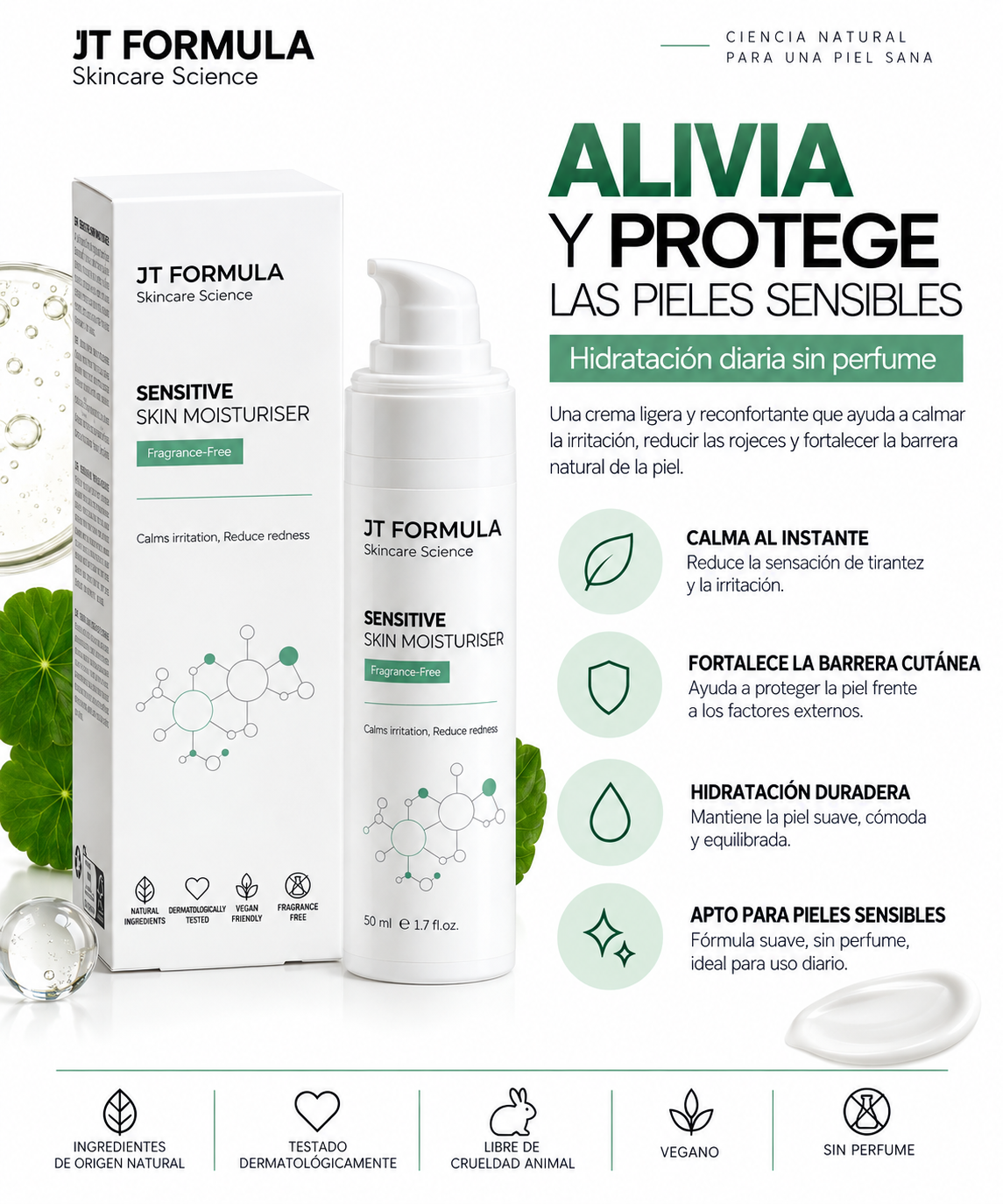 Crema Hidratante Para Piel Sensible, Sin Fragancia_1