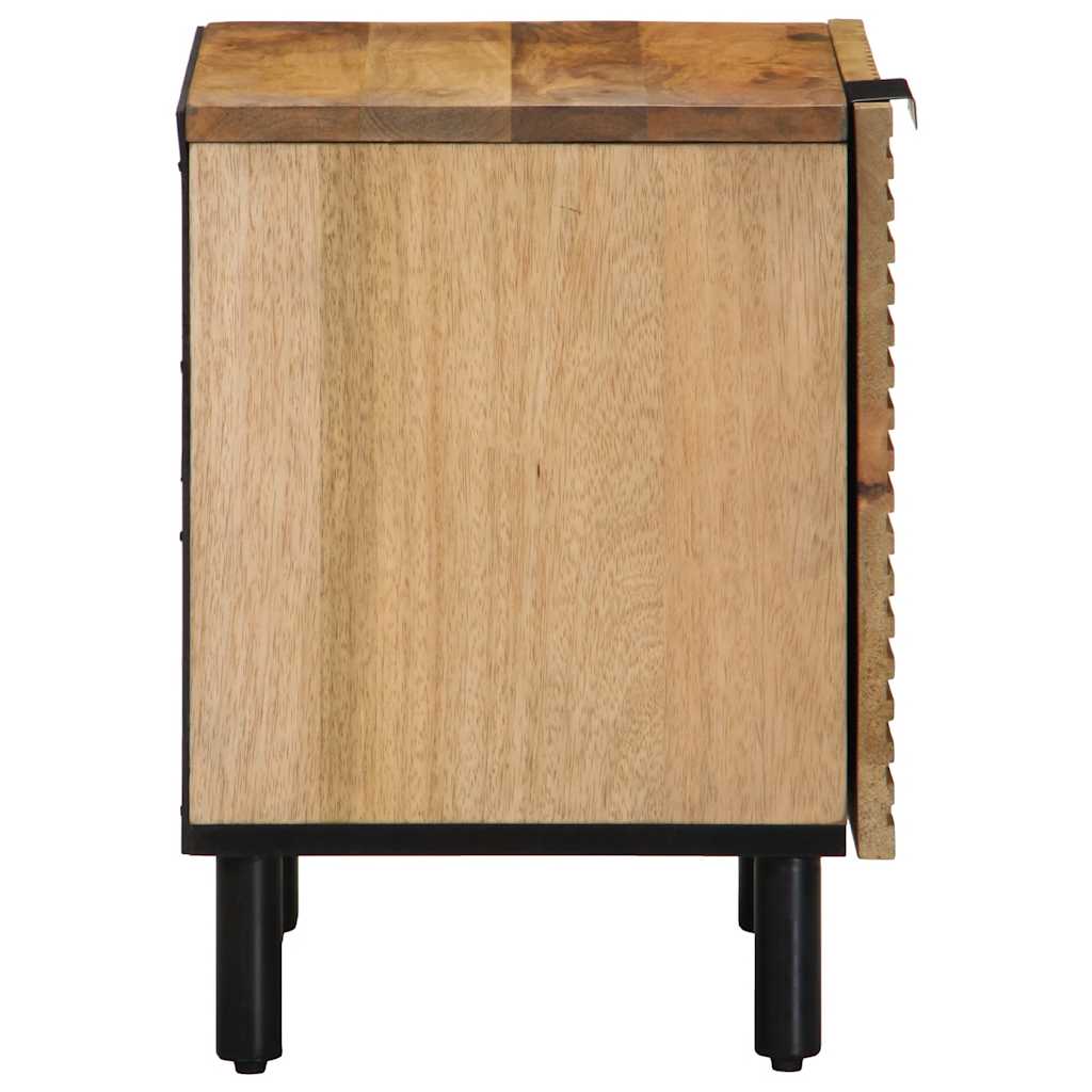 Mesitas De Noche 2 Uds Madera Maciza De Mango Marrón 40x33x46cm_3